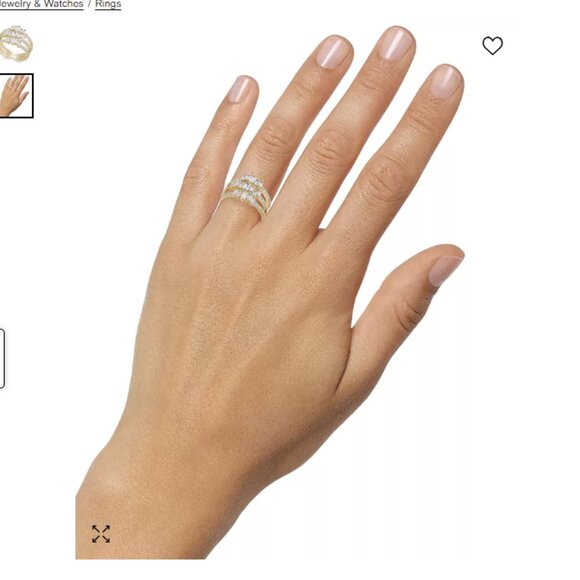 New INC INTERNATIONAL CONCEPTS Gold-Tone Crystal Stack Ring for Macy's Size 8 - Picture 11 of 11